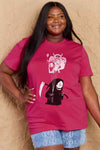 Simply Love Full Size Death Graphic T-Shirt Deep Rose Women's T-Shirts - Tophatter Daily Deals