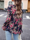 Smocked Round Neck Flounce Sleeve Blouse Blouses - Tophatter Daily Deals