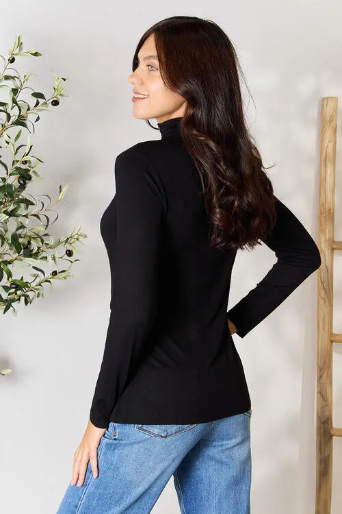 BOMBOM Turtleneck Long Sleeve Blouse Blouses - Tophatter Daily Deals