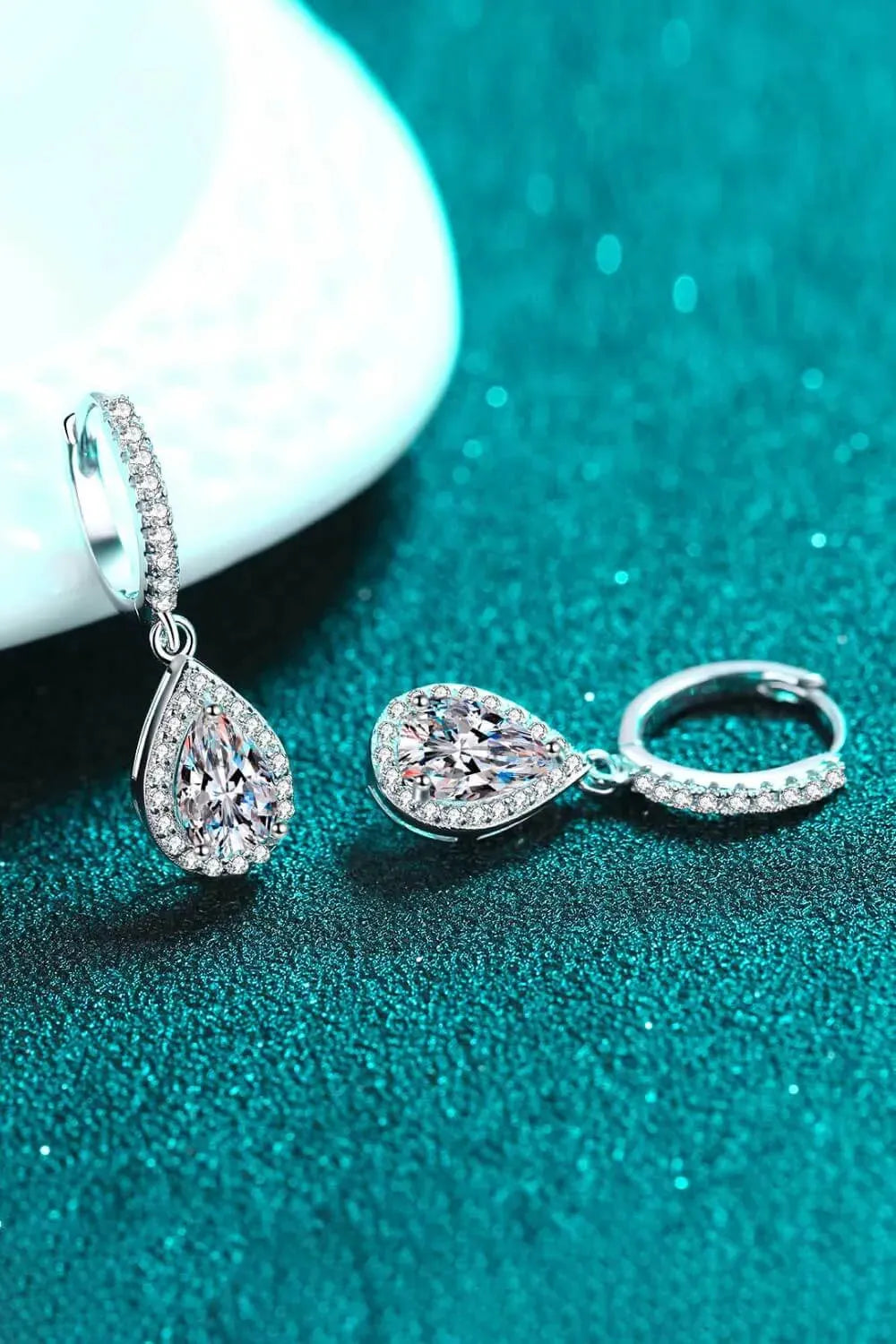 Moissanite Teardrop Earrings Moissanite - Tophatter Daily Deals