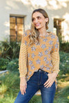 Celeste Design Full Size Leopard Star Striped Long Sleeve Top Blouses - Tophatter Daily Deals