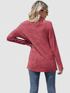 Lace Detail V-Neck Long Sleeve Top Women's T-Shirts - Tophatter Daily Deals