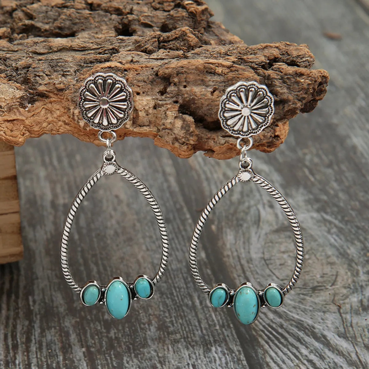 Artificial Turquoise Teardrop Earrings Teal One Size Earrings - Tophatter Daily Deals