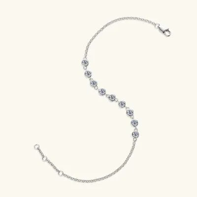 Inlaid Moissanite 925 Sterling Silver Bracelet Moissanite - Tophatter Daily Deals