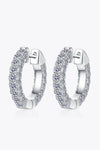 925 Sterling Silver Moissanite Huggie Earrings Silver One Size Moissanite - Tophatter Daily Deals