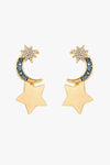 5-Pair Wholesale Lasting Wish Inlaid Rhinestone Star and Moon Drop Earrings Gold One Size Earrings - Tophatter Daily Deals