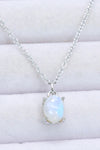 Natural 4-Prong Pendant Moonstone Necklace - Tophatter Deals