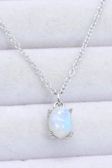 Natural 4-Prong Pendant Moonstone Necklace Moonstone - Tophatter Daily Deals