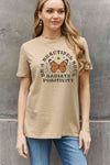 Simply Love Full Size BE A BEAUTIFUL SOUL RADIATE POSITIVITY Graphic Cotton Tee Taupe Women's T-Shirts - Tophatter Daily Deals