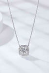 1 Carat Moissanite Flower Shape Pendant Chain Necklace Silver One Size Moissanite - Tophatter Daily Deals