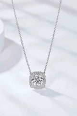 1 Carat Moissanite Flower Shape Pendant Chain Necklace Silver One Size Moissanite - Tophatter Daily Deals