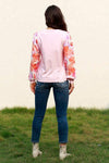 Floral Lantern Sleeve Round Neck Blouse Blouses - Tophatter Daily Deals