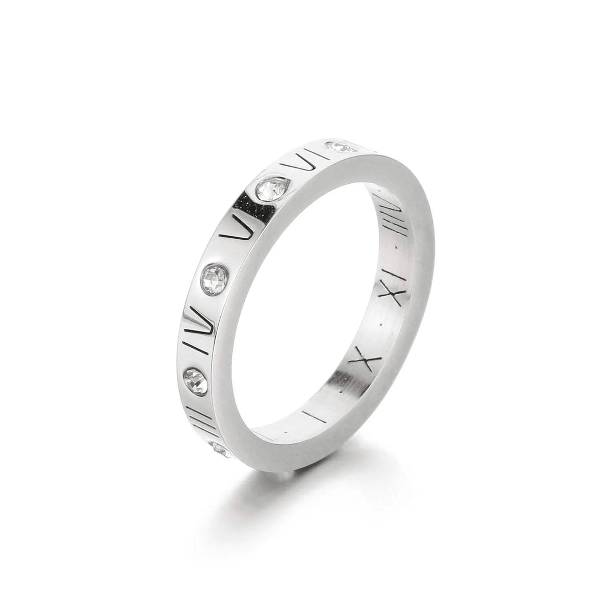 Inlaid Zircon Stainless Steel Ring Rings - Tophatter Daily Deals