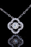 925 Sterling Silver Moissanite Flower Pendant Necklace Silver One Size Moissanite - Tophatter Daily Deals