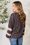 Jade By Jane Full Size Leopard Lace Detail Blouse Blouses - Tophatter Daily Deals