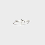 T Shape Inlaid Zircon 925 Sterling Silver Open Ring Silver 7 Rings - Tophatter Daily Deals
