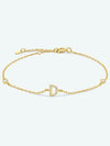A To F Zircon 925 Sterling Silver Bracelet D-Gold One Size Bracelets - Tophatter Daily Deals
