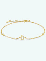A To F Zircon 925 Sterling Silver Bracelet D-Gold One Size Bracelets - Tophatter Daily Deals