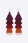 Layered Tassel Earrings Wine One Size Earrings - Tophatter Daily Deals