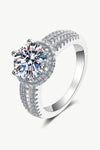 Sterling Silver Moissanite Ring Silver Moissanite - Tophatter Daily Deals