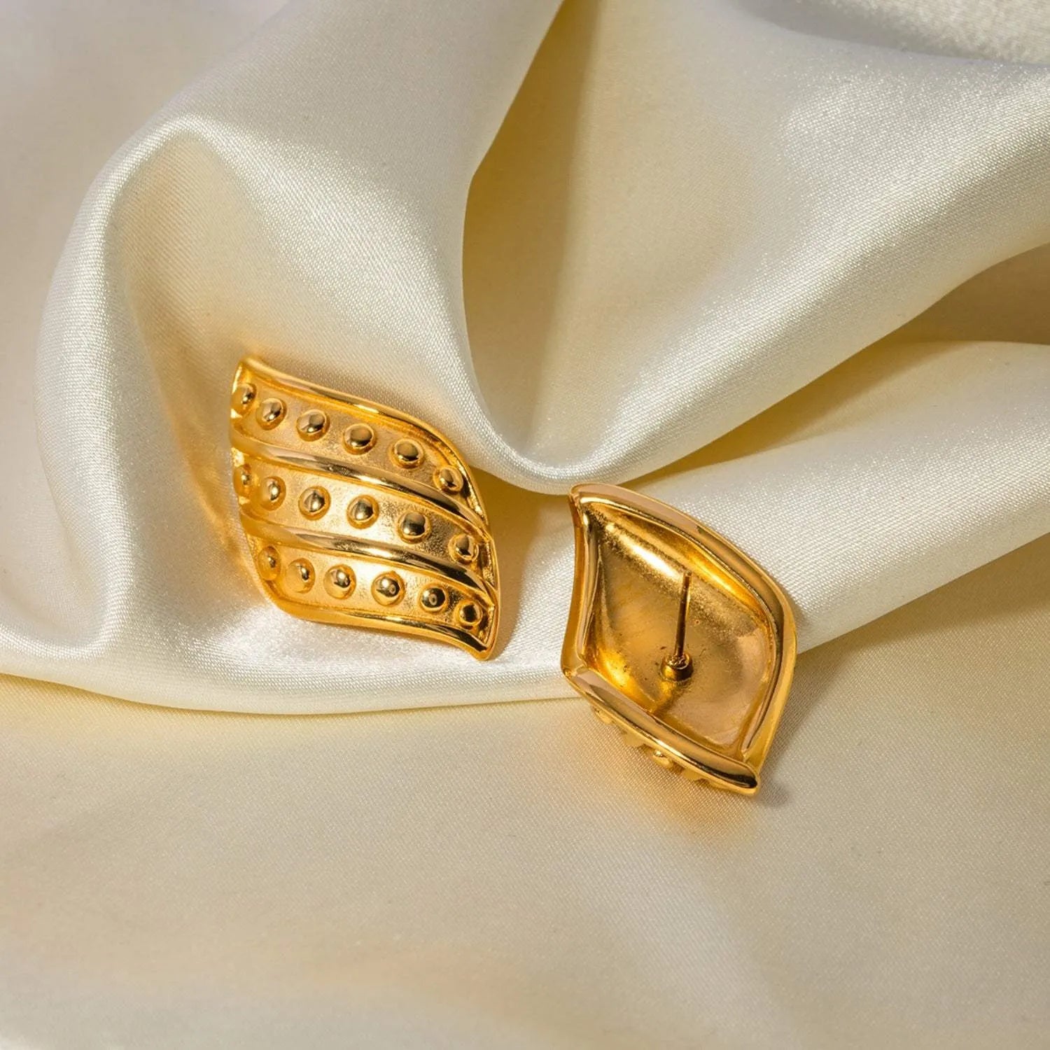 18K Gold-Plated Stainless Steel Stud Earrings Earrings - Tophatter Daily Deals