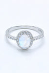 925 Sterling Silver Natural Moonstone Halo Ring Moonstone - Tophatter Daily Deals