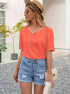 Round Neck Short Sleeve Top Blouses - Tophatter Daily Deals