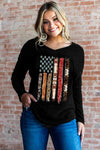 Graphic V-Neck Long Sleeve Top - Uncle Tophatter Offers Only The Best Deals And Didcounts