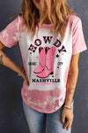 Cowboy Boots Graphic Short Sleeve Tee Blush Pink - Tophatter Daily Deals