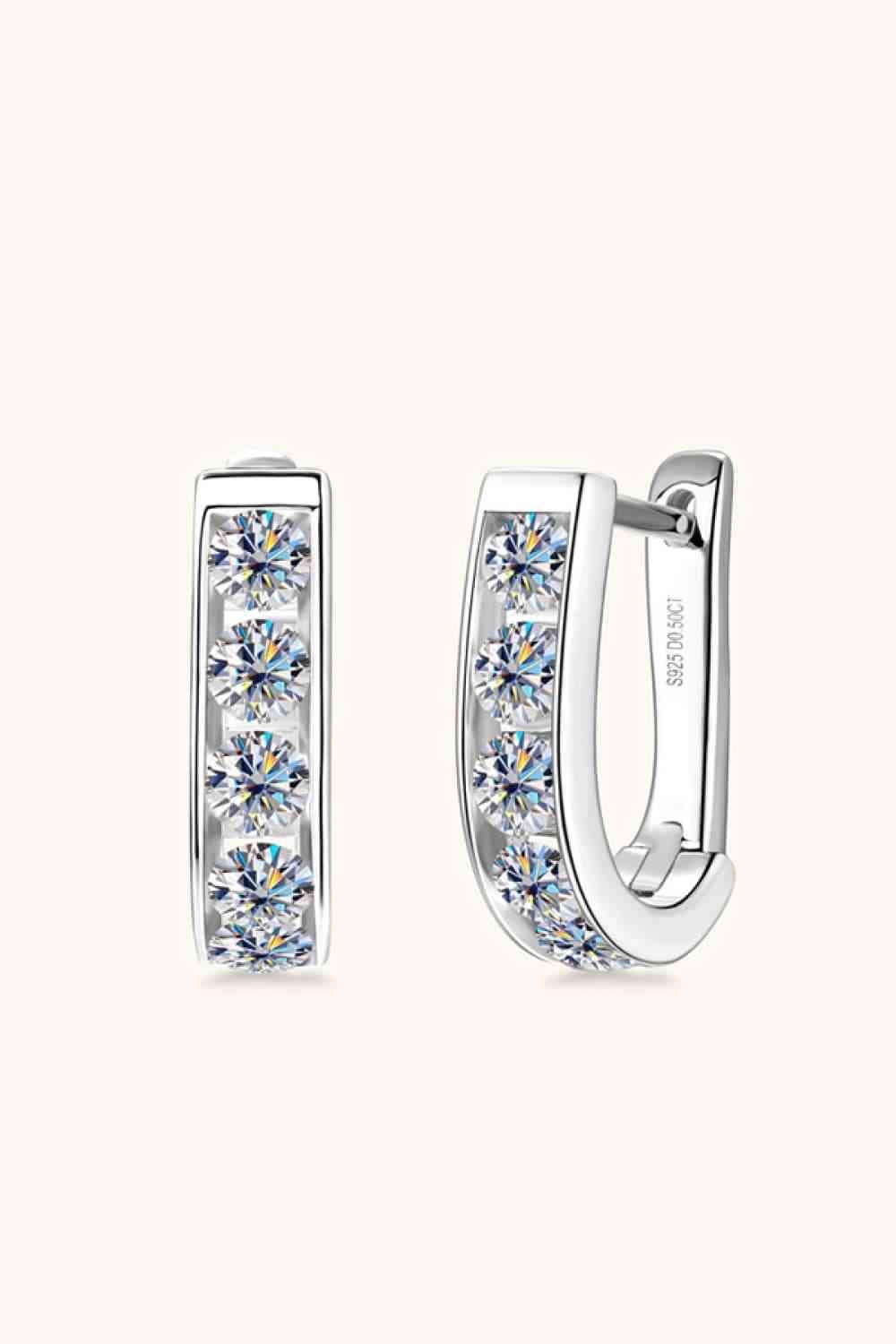 1 Carat Moissanite 925 Sterling Silver Earrings Silver One Size Moissanite - Tophatter Daily Deals