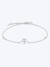 Q To U Zircon 925 Sterling Silver Bracelet T Silver One Size Bracelets - Tophatter Daily Deals