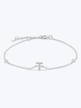 Q To U Zircon 925 Sterling Silver Bracelet T Silver One Size Bracelets - Tophatter Daily Deals