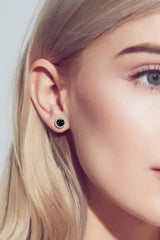 Two-Tone 4-Prong Moissanite Stud Earrings Moissanite - Tophatter Daily Deals