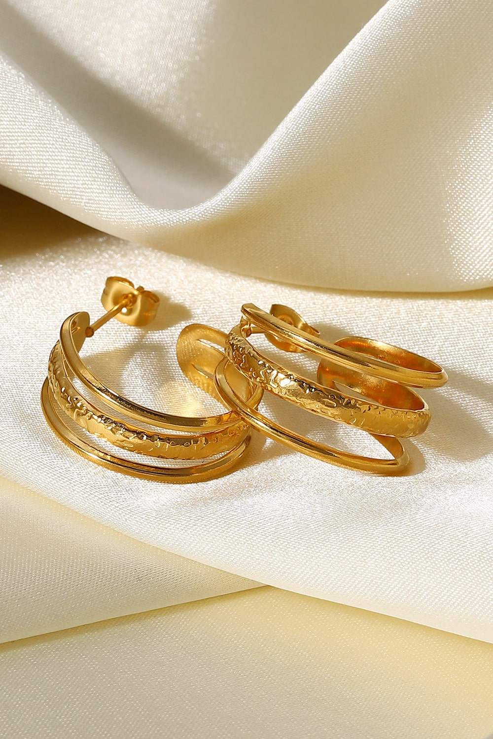 Three Is Better Than One C-Hoop Earrings Earrings - Tophatter Daily Deals