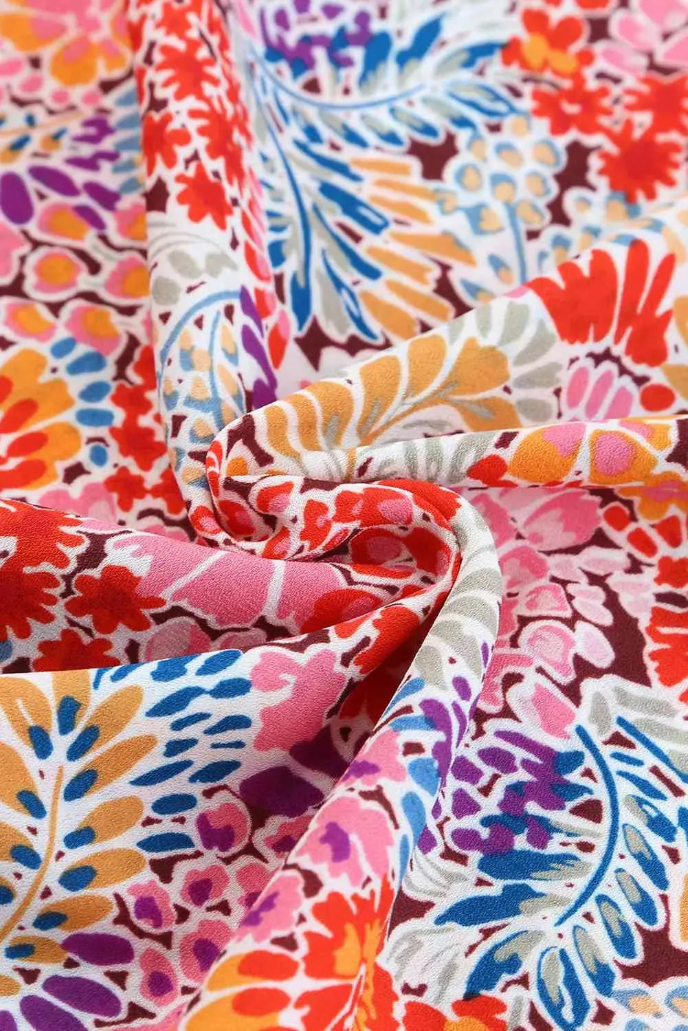 Floral Print Long Puff Sleeve Blouse Blouses - Tophatter Daily Deals