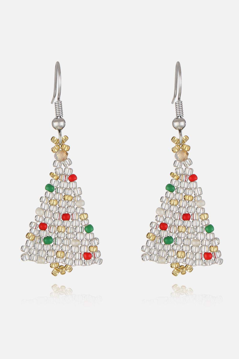 Beaded Christmas Tree Earrings Transparent One Size Earrings - Tophatter Daily Deals