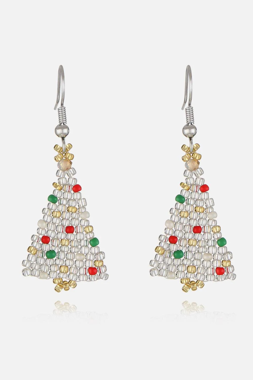 Beaded Christmas Tree Earrings Transparent One Size Earrings - Tophatter Daily Deals