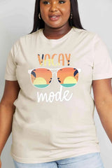Simply Love Full Size VACAY MODE Graphic Cotton Tee Women's T-Shirts - Tophatter Daily Deals