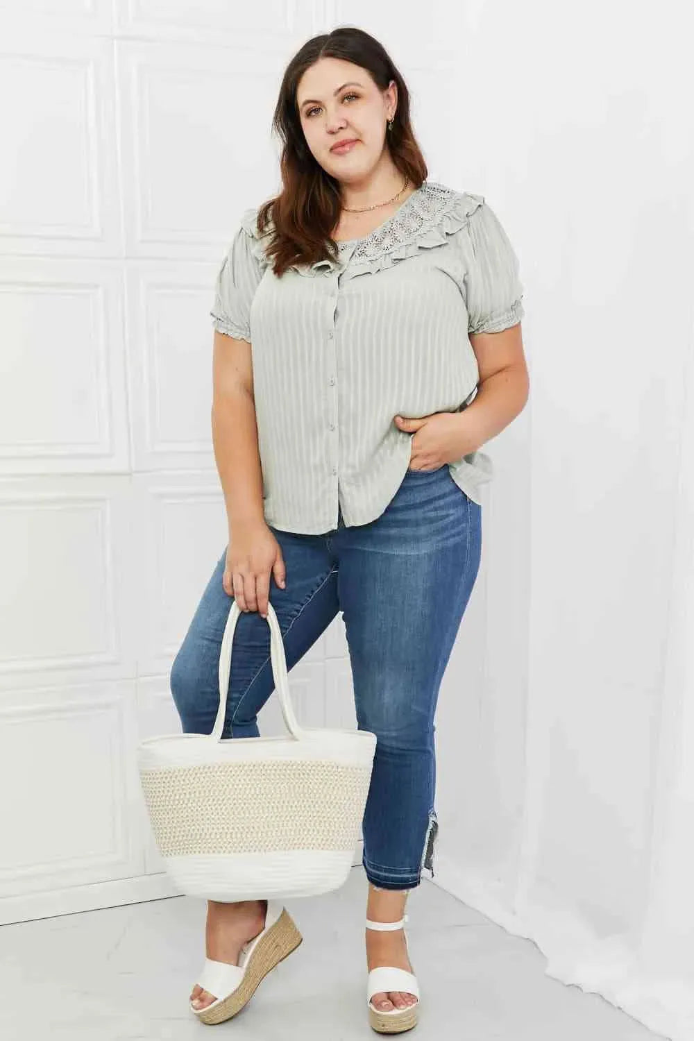 HEYSON Sweet Talk Full Size Short Sleeve Top Blouses - Tophatter Daily Deals