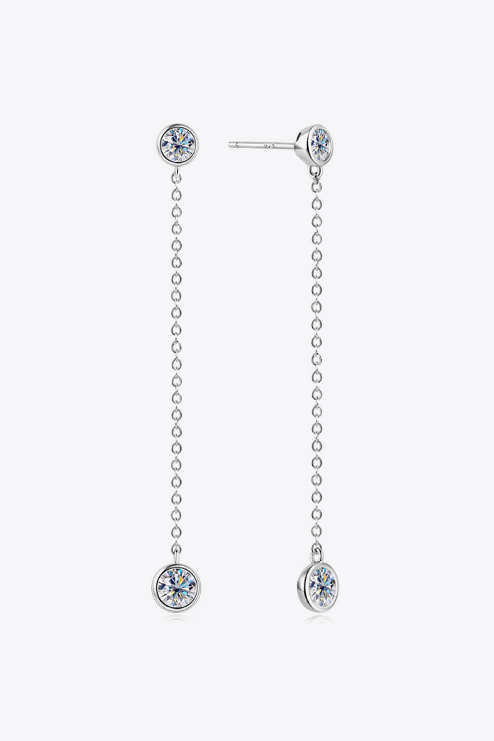 Adored Moissanite Chain Earrings Moissanite - Tophatter Daily Deals