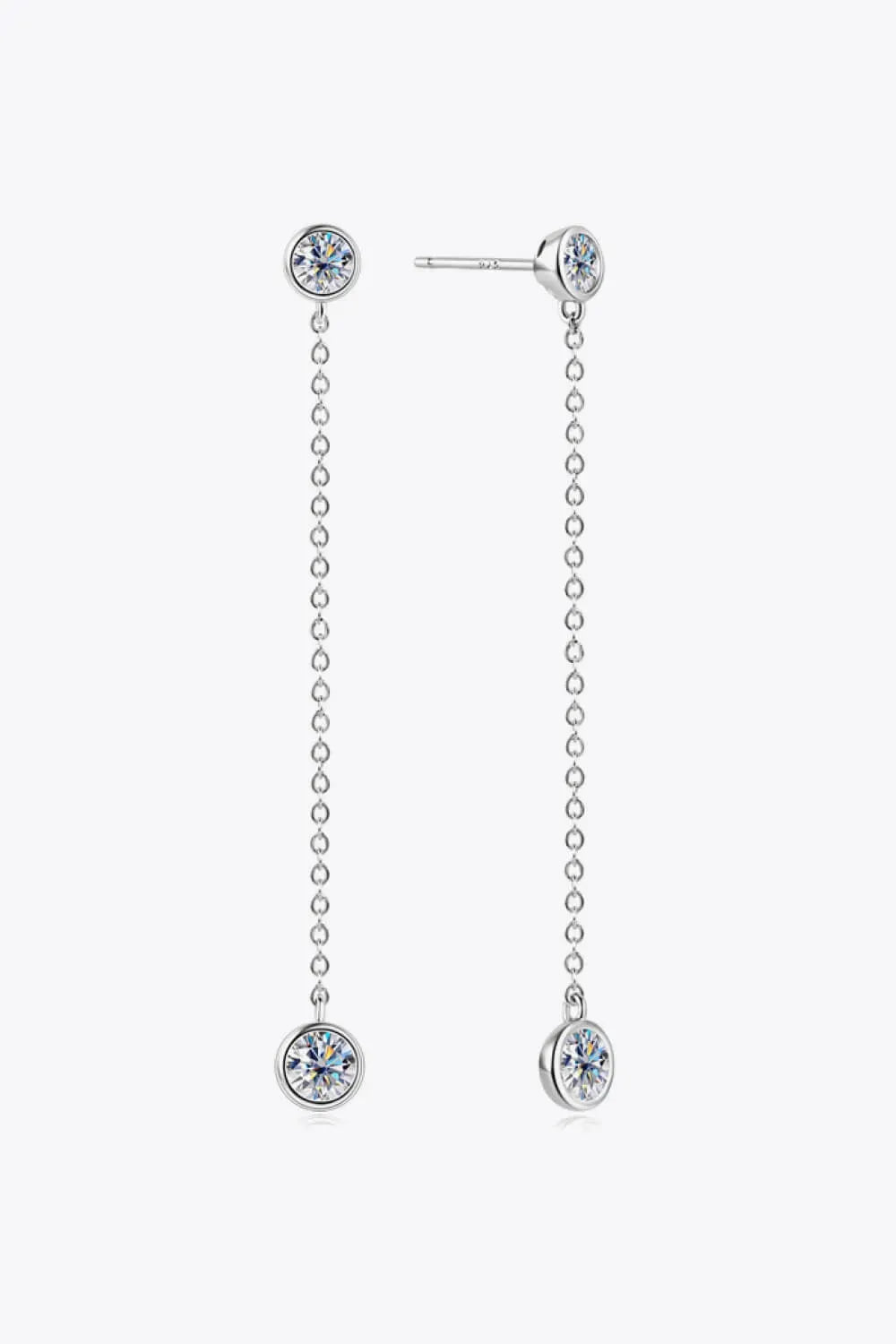 Adored Moissanite Chain Earrings Moissanite - Tophatter Daily Deals