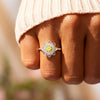 Flower Shape Zircon Platinum-Plated 925 Sterling Silver Ring Rings - Tophatter Daily Deals