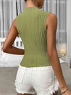 Mock Neck Ribbed Knit Tank Blouses - Tophatter Daily Deals