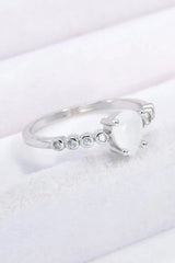 Teardrop Natural Moonstone Ring Moonstone - Tophatter Daily Deals