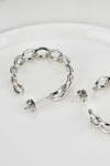 Chain C-Hoop 925 Sterling Silver Earrings Earrings - Tophatter Daily Deals