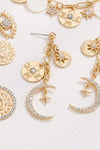 Rhinestone Moon Dangle Earrings Earrings - Tophatter Daily Deals