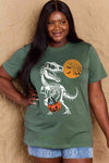 Simply Love Full Size Dinosaur Skeleton Graphic Cotton T-Shirt Women's T-Shirts - Tophatter Daily Deals