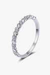 Moissanite Rhodium-Plated Half-Eternity Ring Silver Moissanite - Tophatter Daily Deals