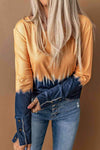 Contrast Boat Neck Long Sleeve Top Blouses - Tophatter Daily Deals