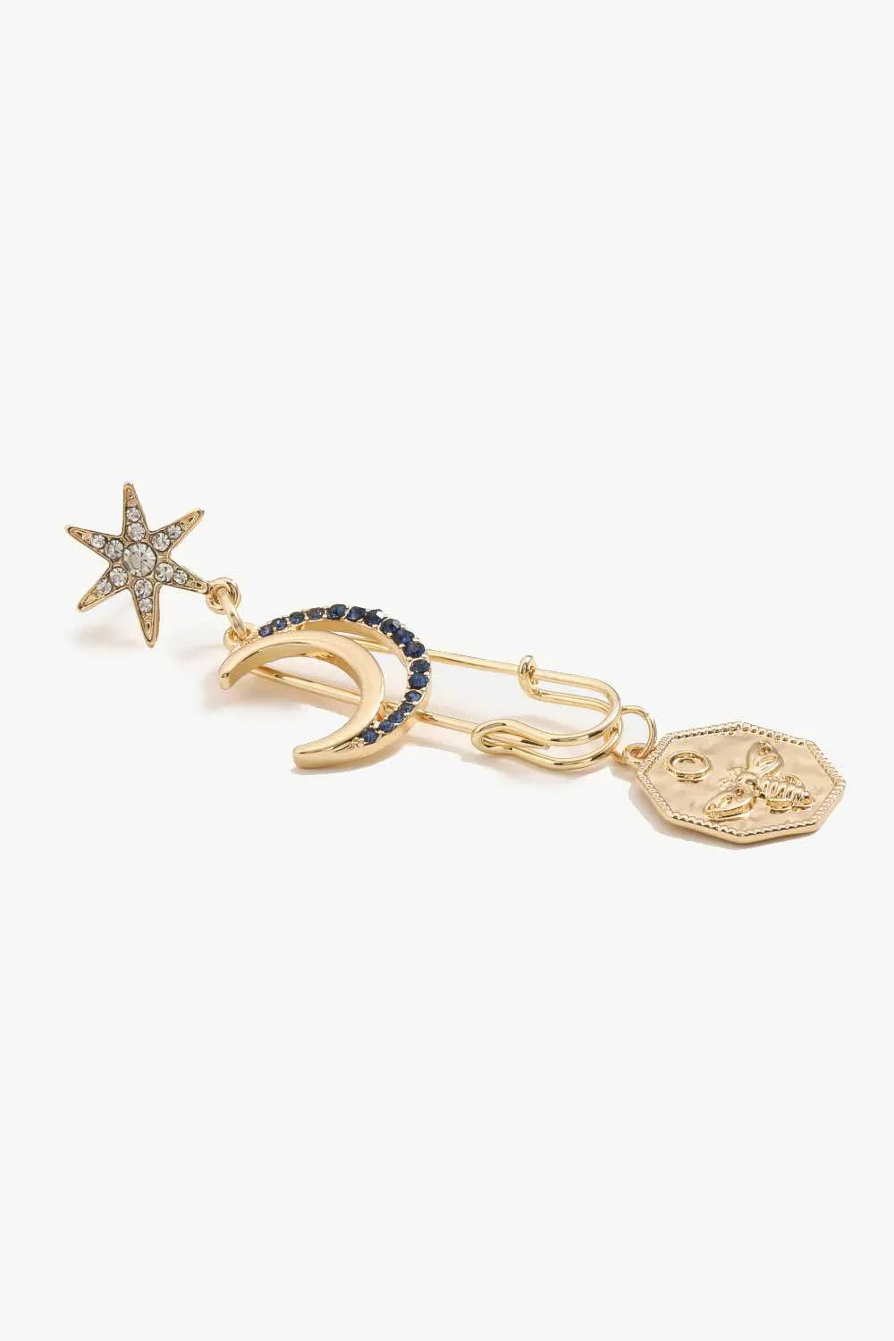 5-Pair Wholesale Inlaid Rhinestone Moon and Star Drop Earrings Earrings - Tophatter Daily Deals